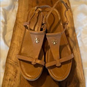 Tory Burch Wedge Sandals Tan